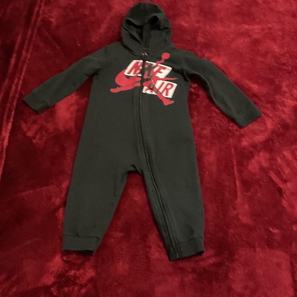 Nike Black and Red Kids One Piece Footie